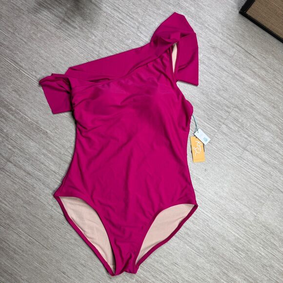 Kona Sol Other - Kona Sol Women's One Piece Swimsuit Swimwear Full Seat NEW L Magenta Pink